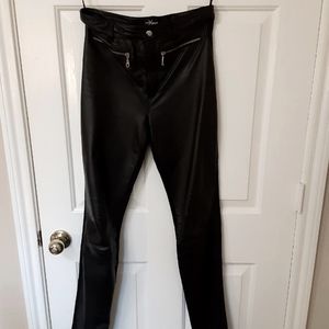 Leather pants with spandex back